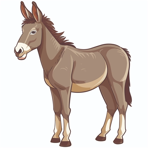At the Farm Theme Donkey Transparent Sticker